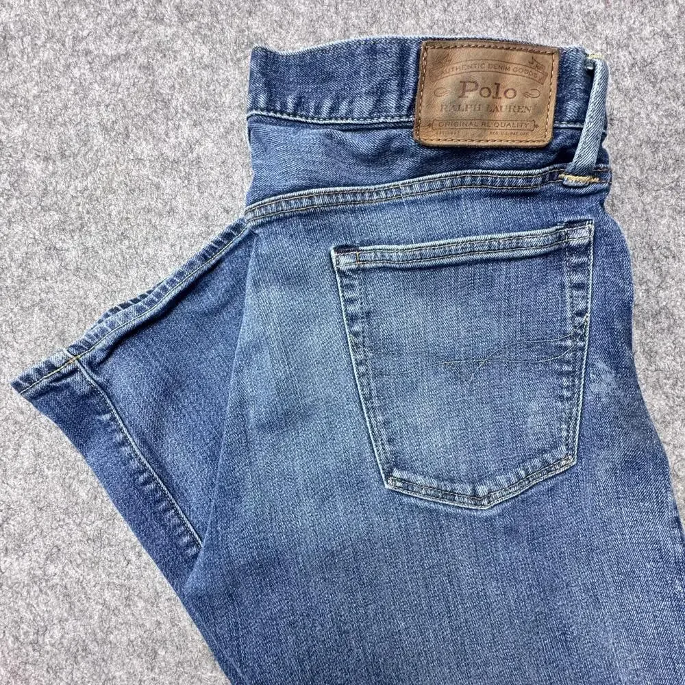 Polo Ralph Lauren Hampton Relaxed Straight Jeans Mens 34x31 Blue Stretch Denim